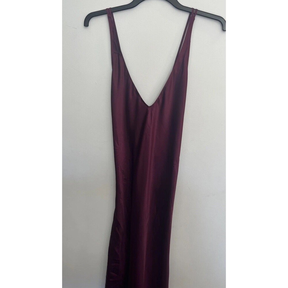 Frederick's of Hollywood Satin Maxi Dress in Burgundy